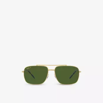 RB3796 солнцезащитные очки в металлической оправе-подушке Ray-Ban, желтый