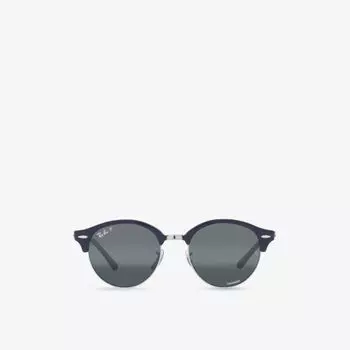 Rb4246 солнцезащитные очки clubround chromance в круглой оправе из ацетата ацетата Ray-Ban, синий