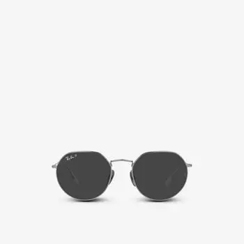 RB8265 Солнцезащитные очки Jack II в титановой круглой оправе Ray-Ban, серебряный