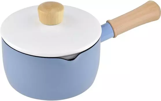 RB-1507 Кастрюля для одной руки на 1–2 человек, 6,3 дюйма (16 см), крышка в комплекте, выпечка, обжаривание, варка, жарка, обработка фторсодержащей смолой, совместимость с индукцией и газом, набор Petit WAHEI FREIZ, Bule