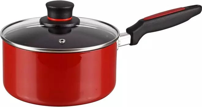 RB-1713 Diamond Coat, кастрюля для одной руки, 7,1 дюйма (18 см), внешнее алмазное покрытие, совместимость с индукционными и газовыми системами, Лукка WAHEI FREIZ, Red