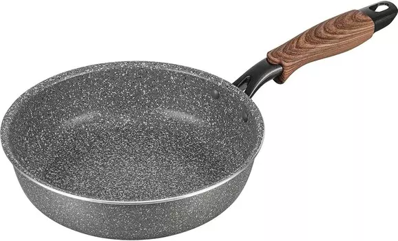 RB-2145 Маленькая глубокая сковорода, 7,9 дюймов (20 см), омлет с жареными яйцами, совместима с индукционной индукцией, газ, не содержит ПФОК, обработка фторсодержащей смолой, легкая длина WAHEI FREIZ, Grey (Grey Marl)