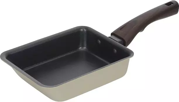 RB-2673 Diaecru, маленькое яйцо глубокой формы, яйцо-гриль, 5,1 x 7,1 дюйма (13 x 18 см), совместимо с индукционной печью, газовая кастрюля для яиц, сковорода, не содержит ПФОК, обработка фторсодержащей смолой WAHEI FREIZ, Beige