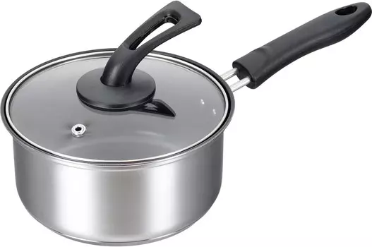 RB-2888 Кастрюля для одной руки из нержавеющей стали с антипригарным покрытием, 6,3 дюйма (16 см), обработка фторсодержащей смолой, без ПФОК, нержавеющая сталь для индукционных газов WAHEI FREIZ, Silver