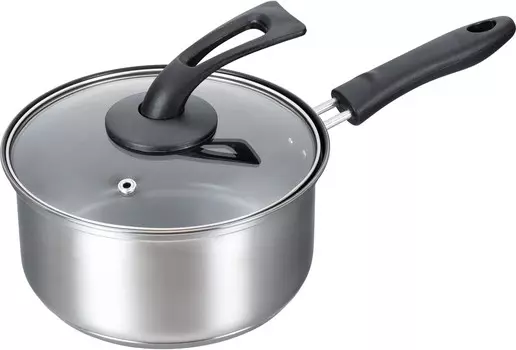 RB-2889 Кастрюля с одной ручкой, фторсодержащая нержавеющая сталь, 7,1 дюйма (18 см), обработка фторсодержащей смолой, без ПФОК, нержавеющая сталь для индукционных газов WAHEI FREIZ, Silver