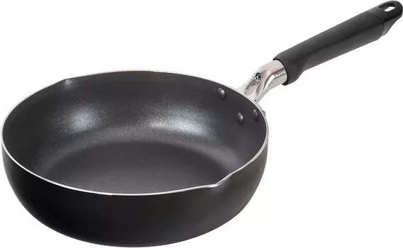 RB-2986 Гладкая глубокая кастрюля с антипригарным покрытием, 9,4 дюйма (24 см), обработка фторсодержащей смолой, без ПФОК, IH Gas Daily Diamond WAHEI FREIZ, Black