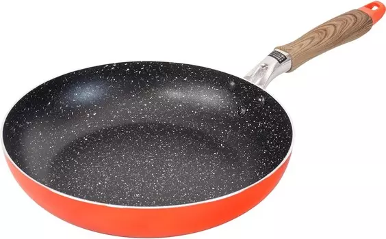 RB-3226 Легкая сковорода, 10,2 дюйма (26 см), совместимая с индукционной печью, газовая, оранжевого цвета, без ПФОК, обработка фторсодержащей смолой, винтовка WAHEI FREIZ, Gerbera