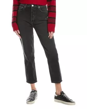 RE/DONE 90-е, укороченные джинсы Noir с высокой талией и эффектом потертости REDONE, черный