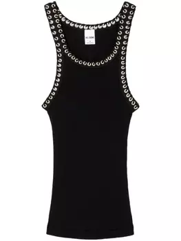 RE/DONE ребристый топ с обметочным швом, черный