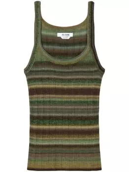 RE/DONE шерстяной топ Space Dye в рубчик, зеленый