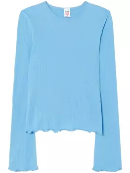 RE/DONE топ с жатым эффектом и рукавами колокол, синий