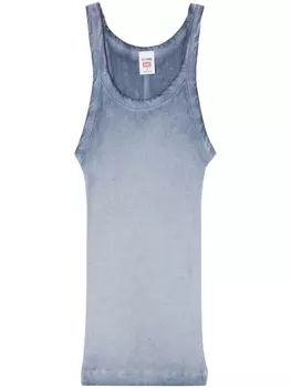 RE/DONE топ в рубчик с эффектом омбре, синий