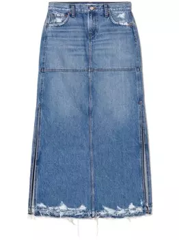 RE/DONE юбка из денима с разрезом и средней посадкой, синий