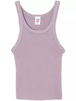 RE/DONE укороченная ребристая майка x Hanes, фиолетовый