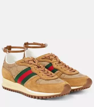 Re-Motion Web Stripe замшевые кроссовки Gucci, Suede M/GG H.NY C/U.P.C/S.M/SU