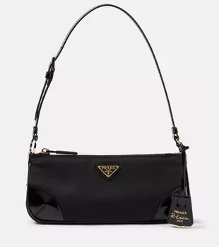 Реэдиция 2002 плечевая сумка Re-Nylon Prada, черный