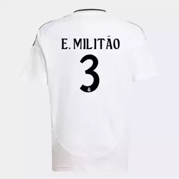 Реал Мадрид CF 1-й комплект детская футболка 2024-2025 E. Milito 3 Adidas, белый