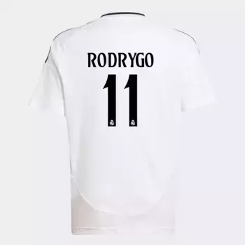Реал Мадрид КФ 1-й комплект детская футболка 2024-2025 Rodrygo 11 Adidas, белый