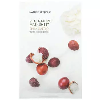 Real Nature Beauty Mask Sheet, масло ши, 1 шт., 23 мл (0,77 жидк. Унции) Nature Republic