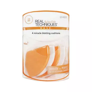 Real Techniques 4 губки для макияжа Miracle Blotting Cushions 4шт.