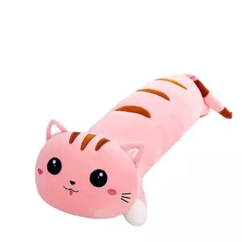 Реалистичная длинная плюшевая игрушка-кошка, подушка, мягкие игрушки, подарки для детей, домашний сон, 90 см (роза) yozhiqu