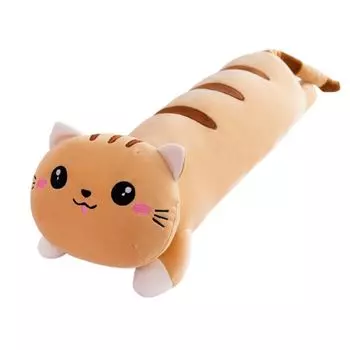 Реалистичная длинная плюшевая игрушка-кошка, подушка, мягкие игрушки, подарки для детей, домашний сон, 90 см (желтый) yozhiqu