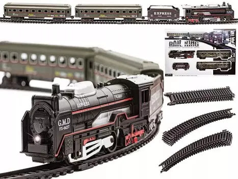 Реалистичный электропоезд, паровоз, 3 вагона, треки Bemi