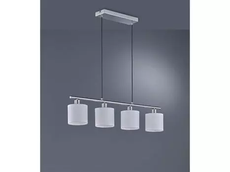 Reality Leuchten Tommy R30334001 Подвесной светильник, матовый никель, белый тканевый абажур [класс энергопотребления A++]