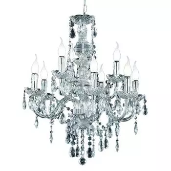 Reality|Трио люстра люстра с 9 лампами, прозрачный акрил Reality Leuchten, серебро