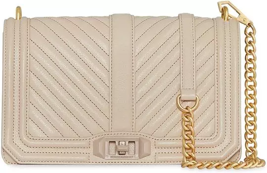 Rebecca Minkoff Chevron Quilted Love сумка через плечо, цвет Stone
