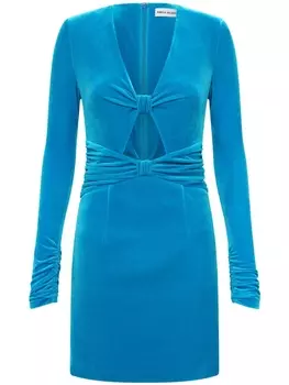 Rebecca Vallance бархатное платье мини Bernadette с вырезом, синий