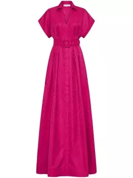 Rebecca Vallance платье Cynthia с V-образным вырезом и поясом, розовый