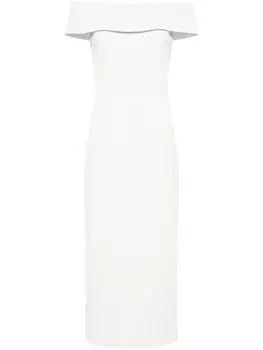 Rebecca Vallance платье миди Amore с открытыми плечами, белый