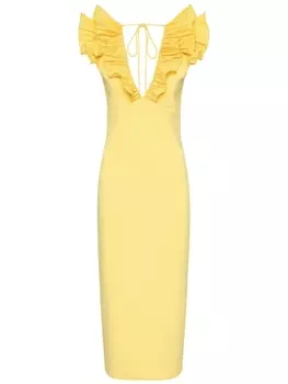 Rebecca Vallance платье миди Chloe с оборками, желтый