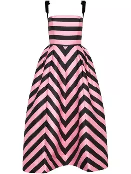 Rebecca Vallance платье миди Jocelyn в полоску, розовый