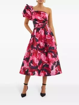Rebecca Vallance платье миди Petunia на одно плечо, розовый
