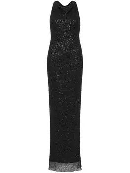 Rebecca Vallance платье Nixie с вырезом халтер и пайетками, черный