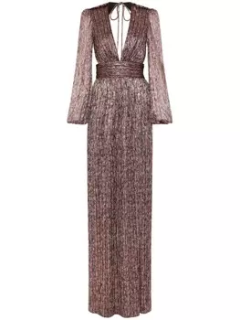 Rebecca Vallance плиссированное платье с эффектом металлик, серебристый