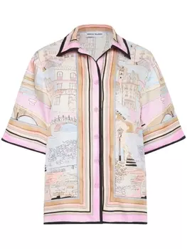 Rebecca Vallance шелковая рубашка Parfait с принтом, розовый