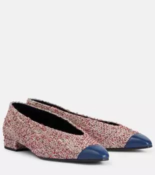 Ребекка балетки из твида Loro Piana, Roseship/Milk Amber