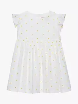 Ребенок довольно дейзи хлопок платье Trotters, цвет White/Yellow