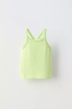 Ребричный топ ZARA, цвет lime