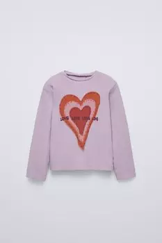 Ребричный топ ZARA, лиловый