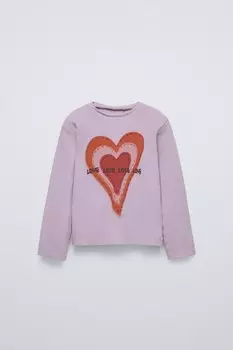 Ребричный топ ZARA, лиловый