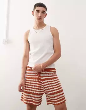 Ребристая майка гонщика Reclaimed Vintage белого цвета