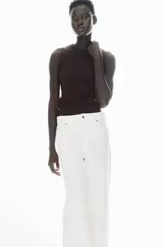 Ребристая майка H&M, коричневый