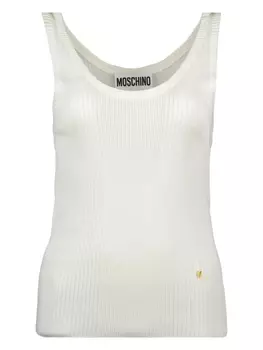 Ребристая майка Moschino, белый