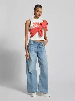 Ребристая майка Tommy Jeans, экрю