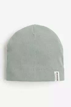 Ребристая шапка H&M, зеленый