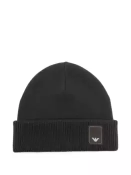Ребристая шапка с логотипом EMPORIO ARMANI, серый
